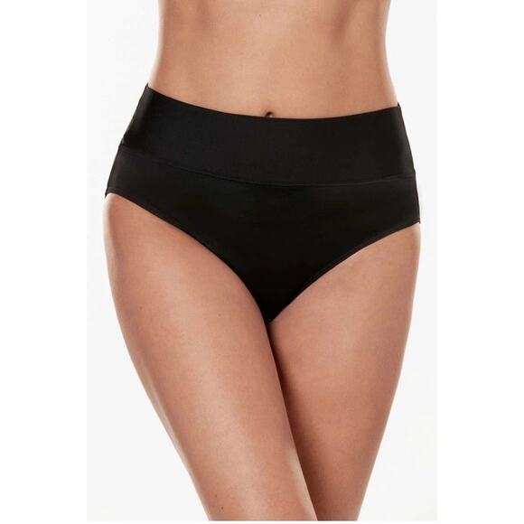 NWT Miraclesuit L26815 Women’s Size 14 Black Foldover Pant Swim Bottom Separate - Picture 1 of 6